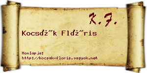 Kocsák Flóris névjegykártya